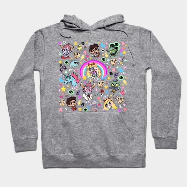 Star VS The Forces Of Evil Pattern Hoodie by Angsty-angst